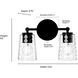 Ashli 2 Light 13.5 inch Brushed Nickel Vanity Light Wall Light